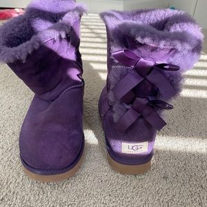 Purple bow ugg boots